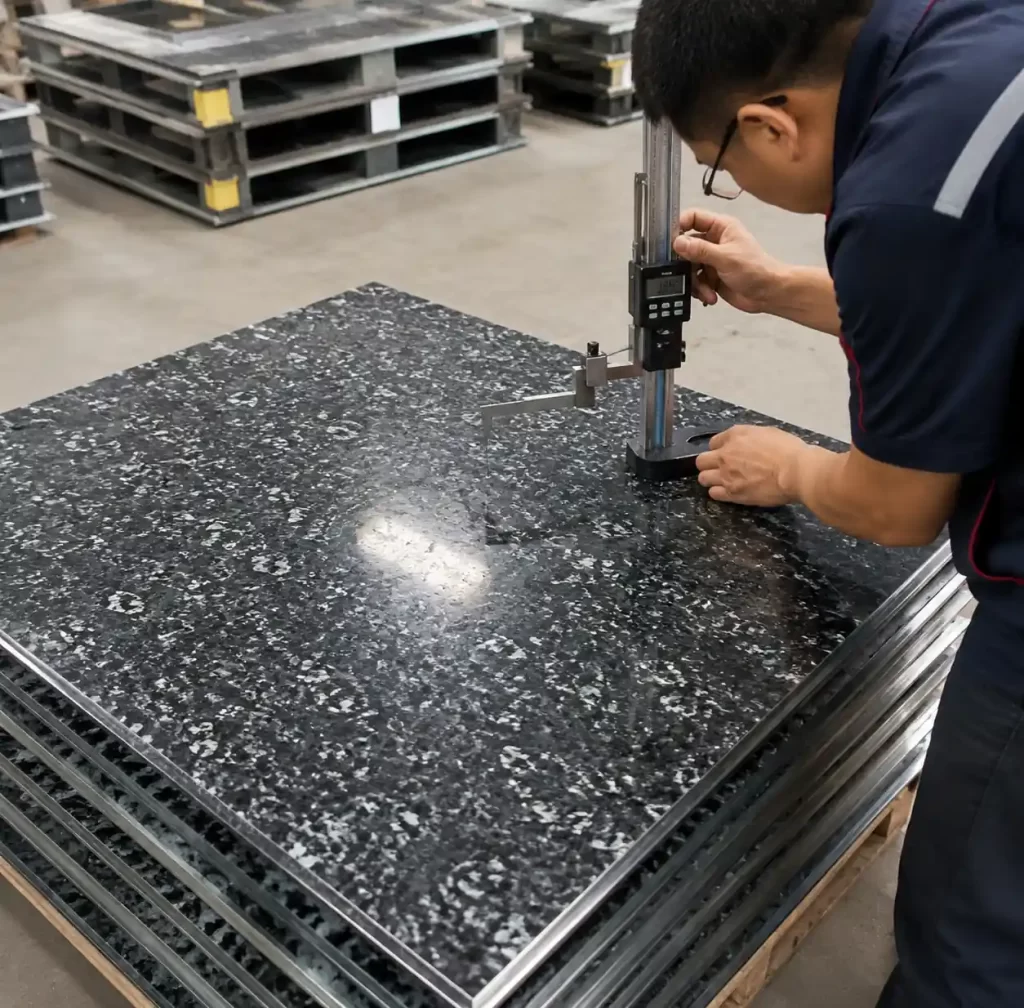 Precision measurement of GMT pallet dimensional tolerance for European compliance