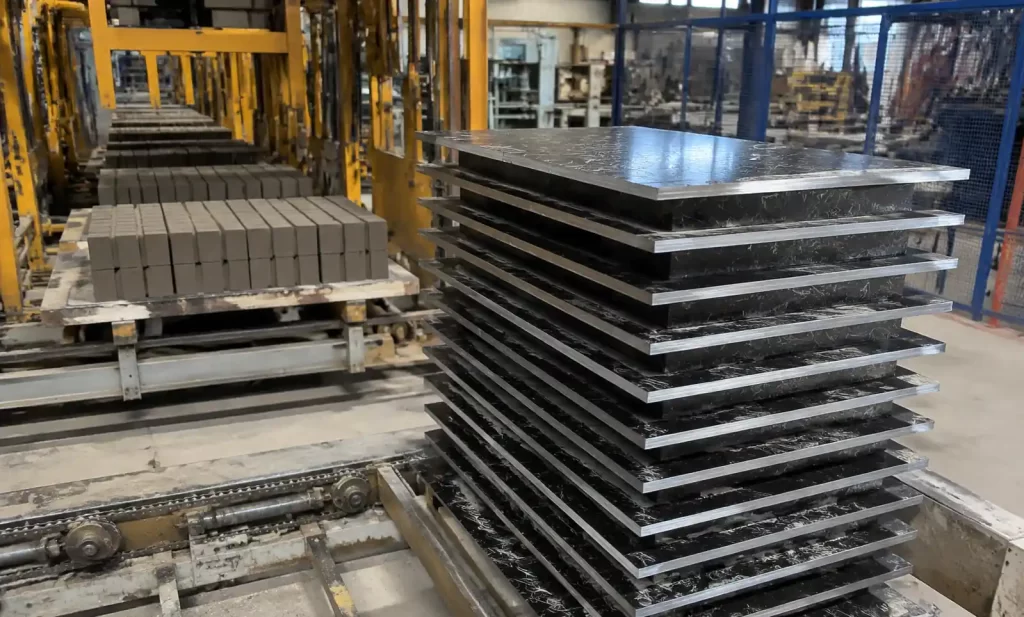 GMT pallets in automated brick manufacturing production line
