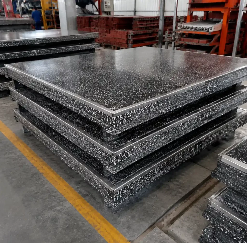 Durable GMT pallet showing long-term performance in brick production facility