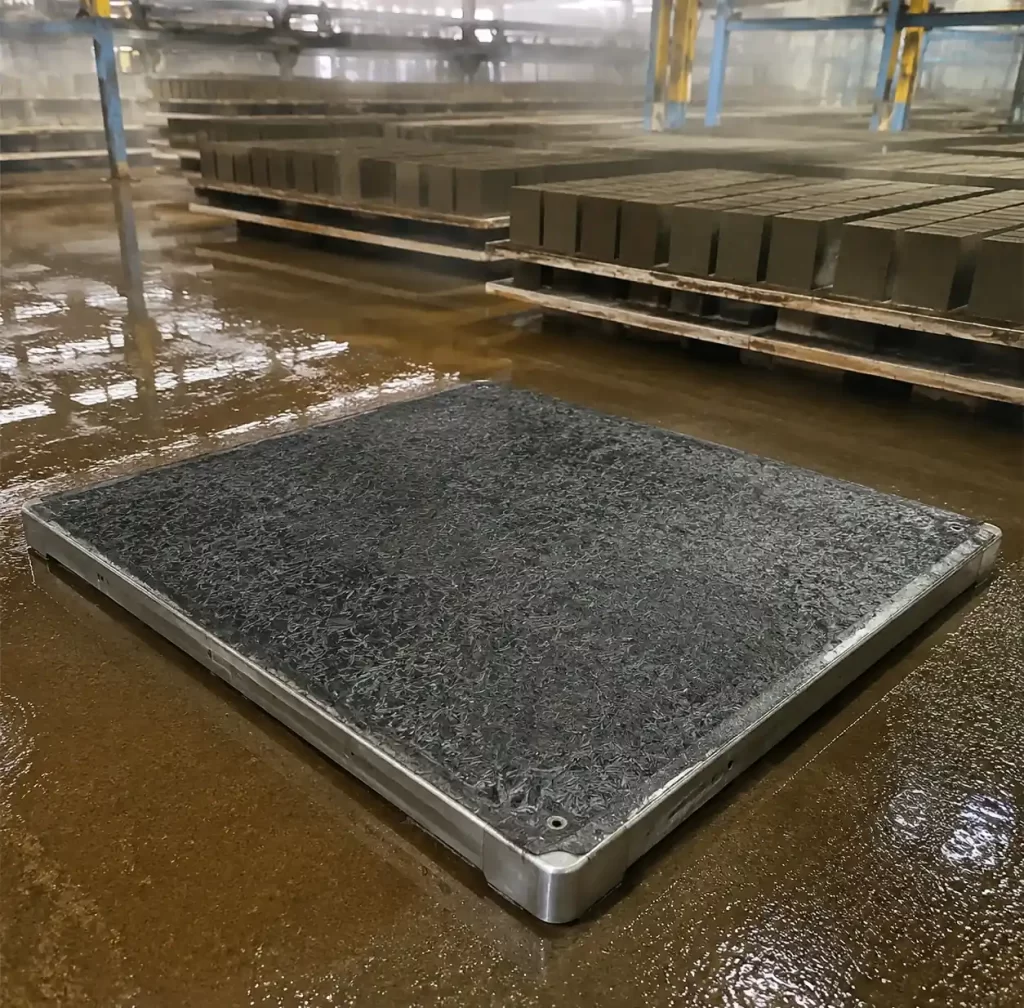 Moisture-resistant GMT pallet in high-humidity brick curing environment