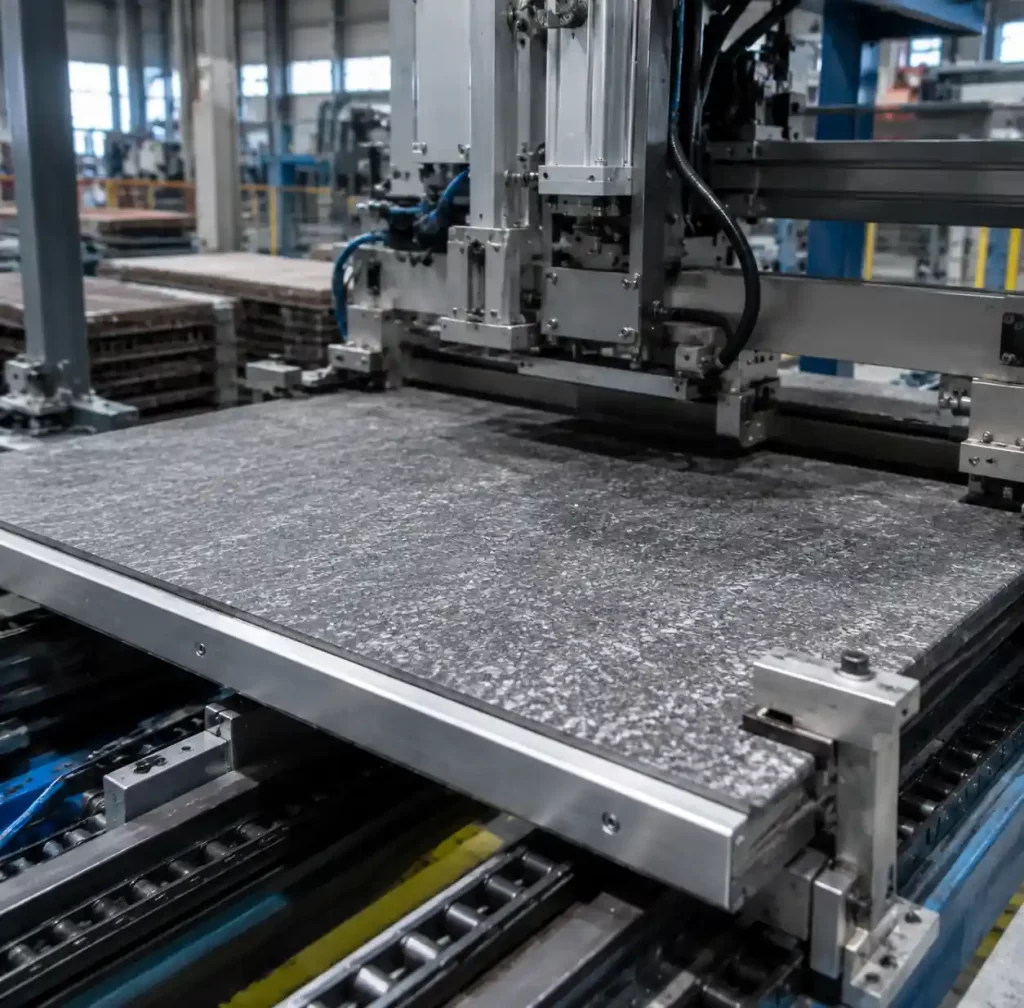 GMT pallet in automated brick production line showing operational efficiency