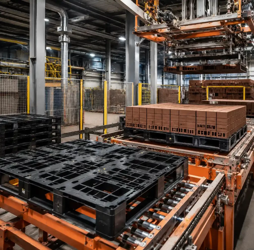 Brick facility implementing GMT pallets alongside existing production setup