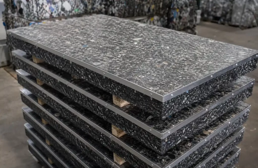 GMT brick pallets showcasing recyclable and sustainable material composition
