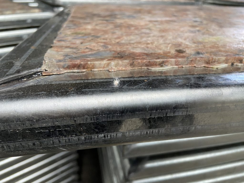 Thermal shock resistance testing on GMT fiber composite brick pallets